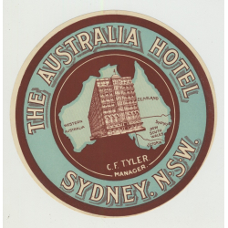 The Australia Hotel - Sydney / Australia (Vintage Luggage Label)