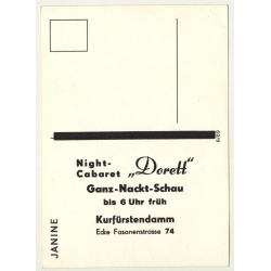 Nude Showgirl Janine / Night-Cabaret Dorett - Kurfürstendamm (Vintage PC Berlin 1960s)