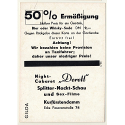 Nude Showgirl Gilda / Night-Cabaret Dorett - Kurfürstendamm (Vintage PC Berlin 1960s)