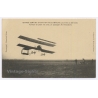 Reims / France: Grande Semaine Aviation Farman Biplane Passenger Hewatson (Vintage PC 1909)