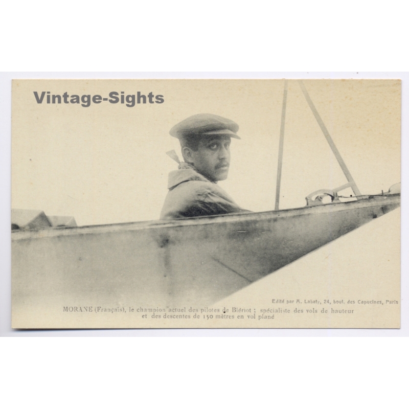 Aviation: French Pioneer Viator Léon Morane  Bleriot Pilot(Vintage PC 1910)
