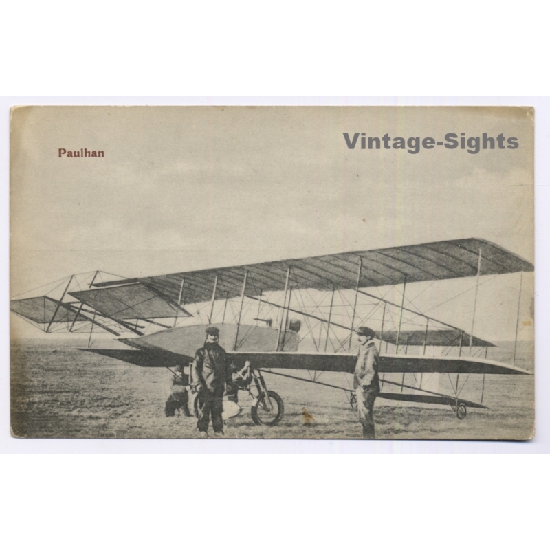 Aviation: Pioneer Aviator Louis Paulhan Farman Biplane Budapest Hungary (Vintage PC 1910)