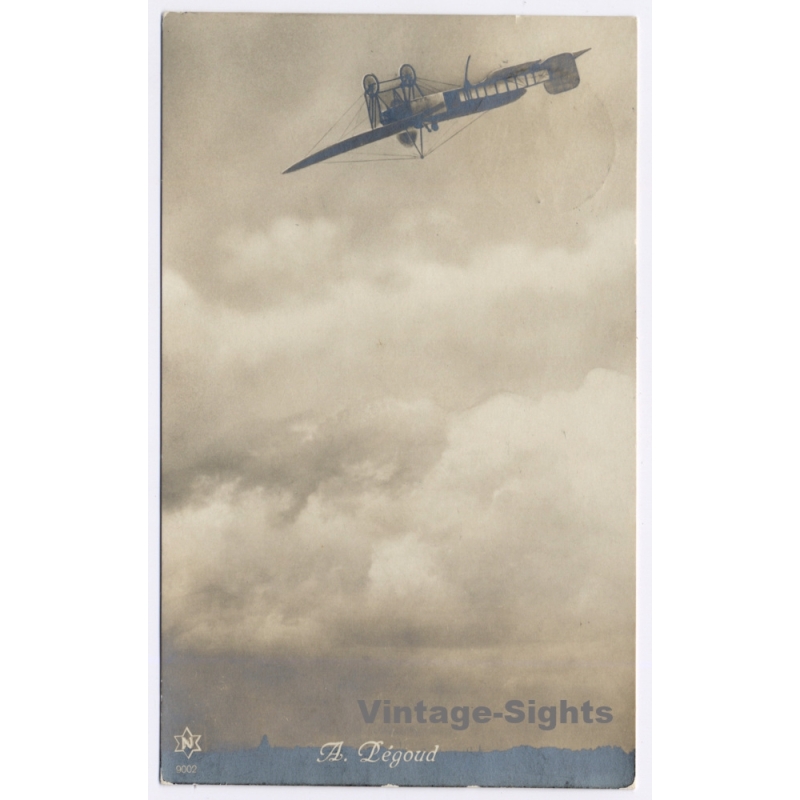 Aviation: Adolphe Pegoud Inverted Flight Bleriot Frankfurt Postmarked (Vintage RPPC 1913)