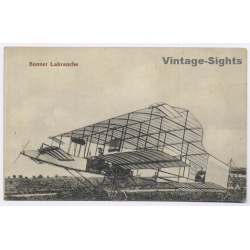 Aviation: Bonnet Labranche Biplane Pioneer Airplane Budapest (Vintage PC 1910)