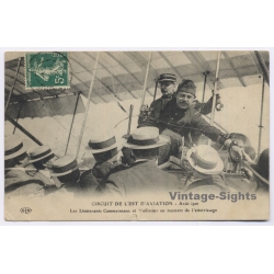 Aviation: Circuit De L'Est Lieutenants Cammermann Vuillerme Postmarked Algeria (Vintage PC 1910)