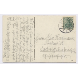 Aviation: Zeppelin Airship Over Baden-Baden Sofienruhe Panorama (Vintage PC 1912)