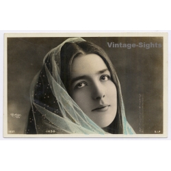 Reutlinger: Camilla Ikso Actress Veil Belle Epoque (Vintage RPPC 1900s/1910s)