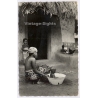 Ivory Coast: Afrique Noire La Toilette de Bébé Tribal Scars Ethnic (Vintage RPPC 1963)
