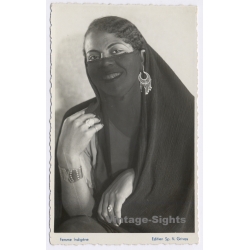 Egypt: Femme Indigène Veiled Arab Woman Ethnic (Vintage RPPC ~1930s)