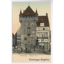 Nürnberg / Germany: Nassauer Haus Tugendbrunnen (Vintage PC Litho 1900s)