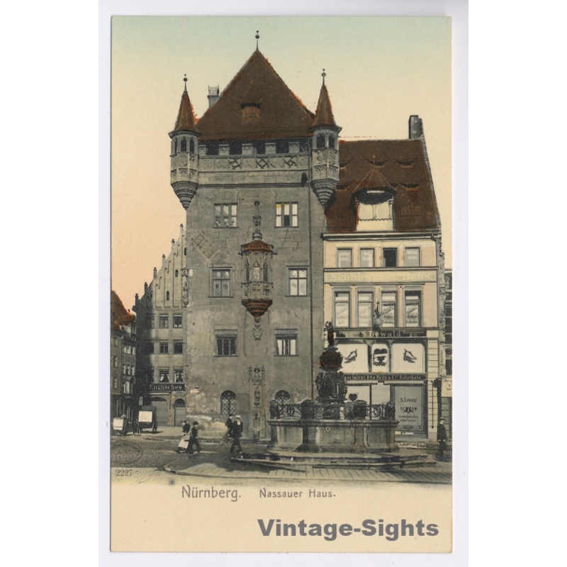 Nürnberg / Germany: Nassauer Haus Tugendbrunnen (Vintage PC Litho 1900s)