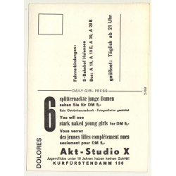Nude Showgirl Dolores / Akt-Studio X - Kurfürstendamm (Vintage PC Berlin 1960s)
