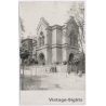 Jirny / Czechia: Neo-Gothic Castle Zamek View With People (Vintage RPPC ~1910s)