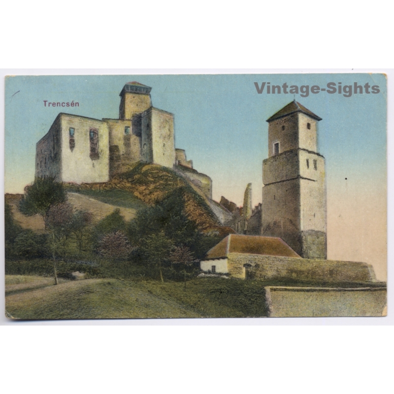 Trencin (Trencsen) / Slovakia: Medieval Castle Ruins (Vintage PC 1916)