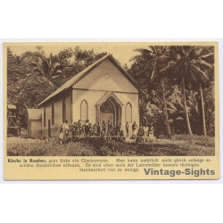 Rabaul / Paua New Guinea: Rember Catholic Mission Wooden Church Vunapope Ex German Colony (Vintage PC ~1920s)