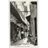 Zanzibar: Dark Narrow Portuguese Street & Island Book Shop Leap Year 29 Feb (Vintage RPPC 1960)