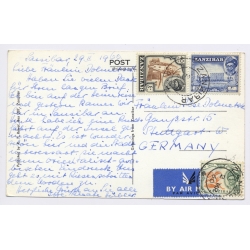 Zanzibar: Dark Narrow Portuguese Street & Island Book Shop Leap Year 29 Feb (Vintage RPPC 1960)