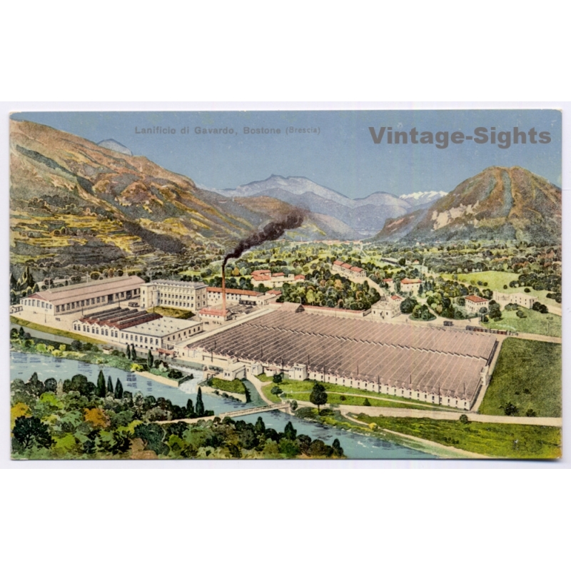 Brescia / Italy: Lanificio de Gavardo Bostone Textile Factory (Vintage PC ~1910s)