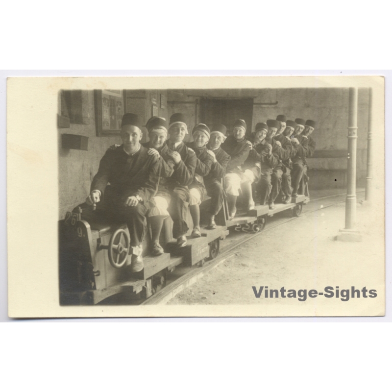 Berchtesgaden / Germany: Salt Mine Train Ride Salzbergwerk (Vintage RPPC 1930s)
