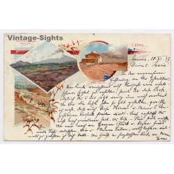 Sicily / Italy: Mount Etna Volcano & Casa Inglese Vorläufer (Vintage PC 1897)