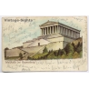 Regensburg / Germany: Walhalla Temple Donorstauf (Vintage PC Litho 1901)