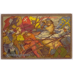 Switzerland: Bundesfeier 1911 National Day Burgundian Wars Official Litho (Vintage PC)