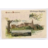 Filderstadt Bonlanden / Germany: Church Panorama Württemberg Stamp (Vintage PC Litho 1901)