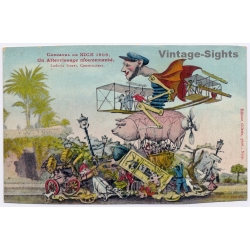 Nice / France: Carnival Char Un Atterrissage Mouvementé Ludovic Isnart Flying Pig (Vintage PC 1909)