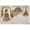 Frankfurt am Main: Multi View Opera Kaiser Wilhelm Monument (Vintage PC Litho  1898)