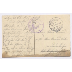 Blankenberge / Belgium: L'Escalier des Lions WWI German Field Post Censor(Vintage PC 1915)
