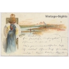 Cairo / Egypt: Gizeh Pyamids Art Nouveau (Vintage PC Litho 1902)