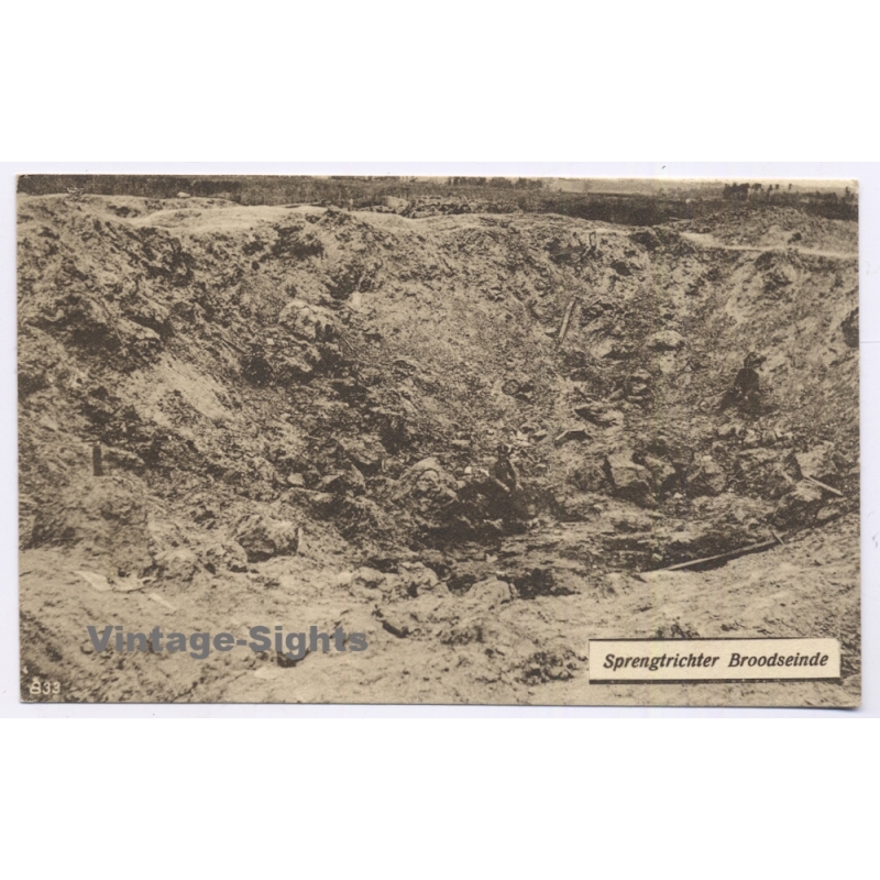 Broodseinde - Ypres / Belgium: WWI Mine Crater Spengtrichter (Vintage PC 1917)