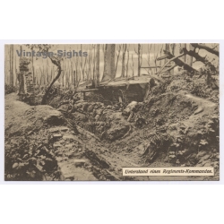 Belgium: WWI German Army Regiment Command Bunker Dugout Trench Warfare 4th Army (Vintage PC 1910s)