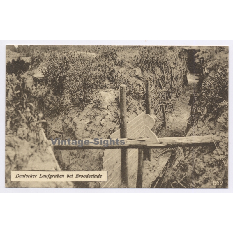 Broodseinde - Ypres / Belgium: WWI German Communication Trench 4th (Vintage PC 1917)