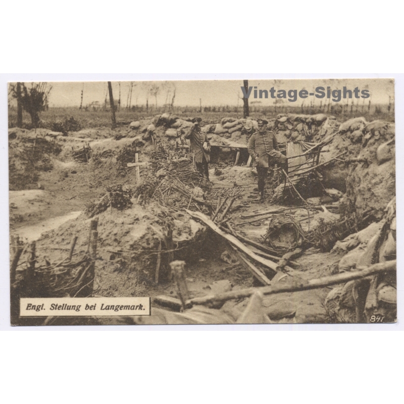 Langemark - Ypres / Belgium: WWI British Trench Soldiers Grave 4th (Vintage PC 1915)