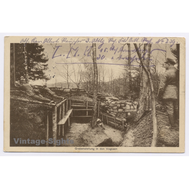 Vosges / France: WWI German Trench Position 30th Reserve Division Feldpost (Vintage PC 1916)