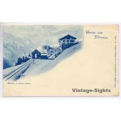 Murren / Switzerland: Gruss Electric Railway Alps (Vintage PC Litho 1900s)