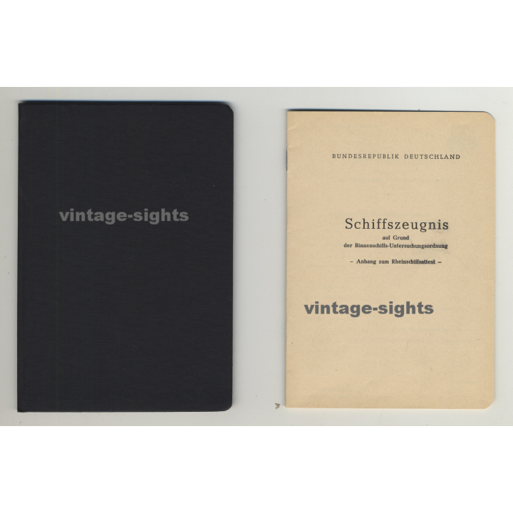 Original Blanko Schiffszeugnis BRD / Binnenschifffahrt - Vintage Blank Ship Certificate Germany