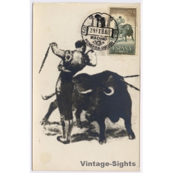 Spain: Bullfighting Banderillero - First Day Cancellation Maximum Card (Vintage RPPC 1960)