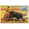 Spain: Bullfighting Pase Natural Tuser - Barcelona Congress 50 cts Maximum Card (Vintage PC 1960)
