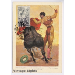 Spain: Bullfighting Torero Chamaco Tuser Chest Pass - First Day Cancellation Maximum Card (Vintage PC 1960)