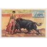 Spain: Bullfighting Pase Natural Tuser Chest Pass - Barcelona Exhibition 50 Cts Maximum Card (Vintage PC 1961)