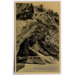 Mallorca: Cuevas de Artá - Streamlined Tour Bus Oldtimer (Vintage PC ~1930s/1940s)