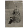 France: Edwardian Lady Dress Training Cute Dog (Vintage RPPC 1900s/1910s)