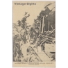 WWI Anti German Propaganda: Italian Front Soldiers Gas Masks Chemical Warfare (Vintage PC ~1910s)