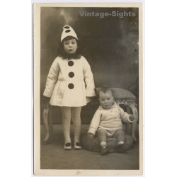 Soller / Mallorca: Cute Child Pierrot Clown Costume Baby Busquets (Vintage RPPC ~1920s)