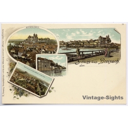 Breisach am Rhein / Germany: Multi View Rheintor Atlbreisbach (Vintage PC Litho 1898)