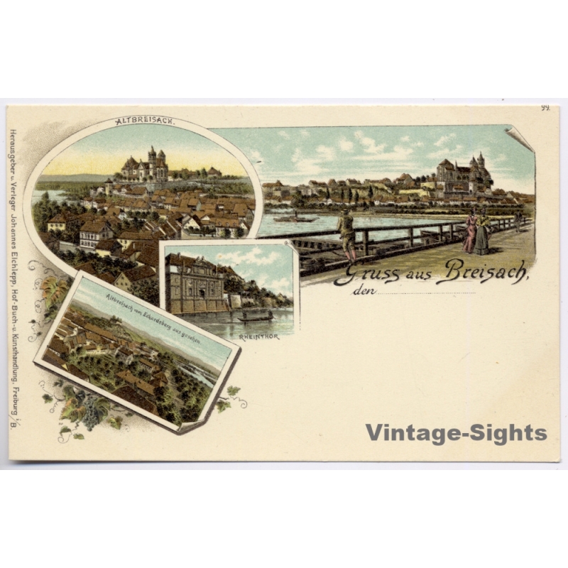 Breisach am Rhein / Germany: Multi View Rheintor Atlbreisbach (Vintage PC Litho 1898)