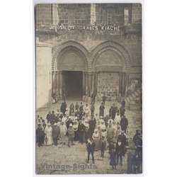 Jerusalem / Palestine: Church Of The Holy Sepulchre Tourists / Judaica (Vintage RPPC ~1910s)