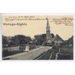 Wustrow - Fischland / Germany: Dorfpartie Kirche Mecklenburg (Vintage PC 1904)